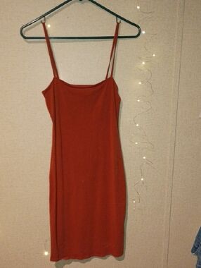 Forever 21 Rust-Red Spaghetti Strap Midi Dress